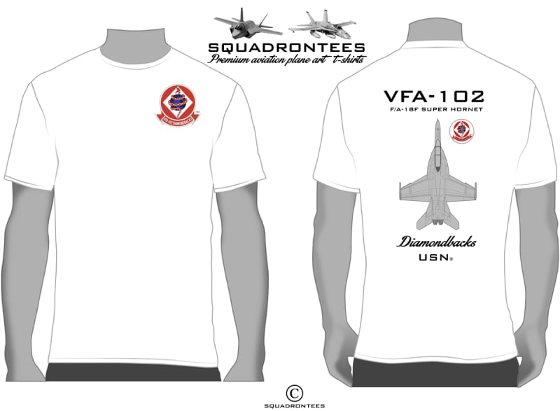 VFA-102 Diamondbacks F/A-18 Squadron T-Shirt D2 - USN Licensed Product