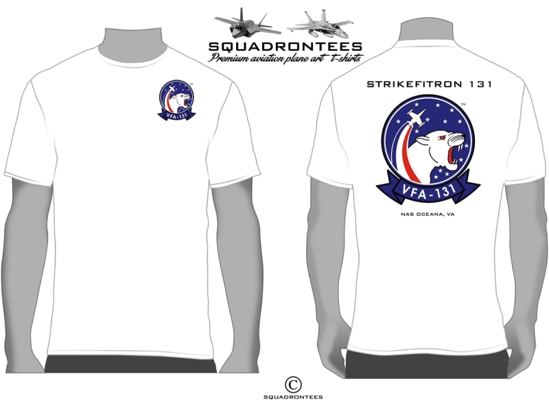 VFA-131 Wildcats Logo Back Squadron T-Shirt - USN Licensed Product