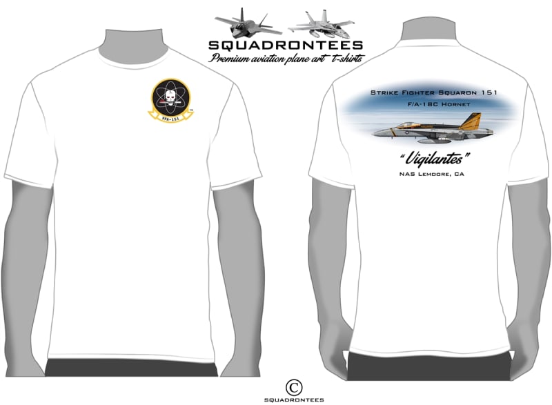 VFA-151 Vigilantes F/A-18C Hornet Squadron T-Shirt D2 - USN Licensed Product