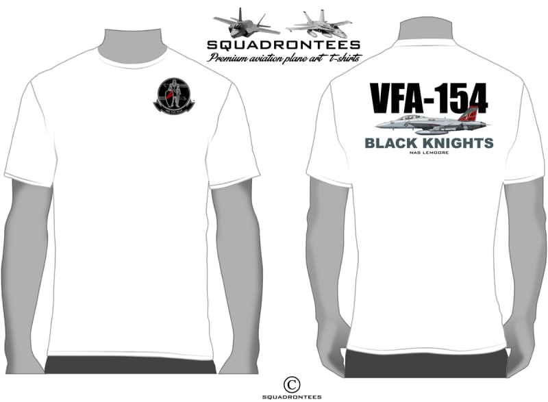 VFA-154 Black Knights F/A-18F Squadron T-Shirt D1 - USN Licensed Product