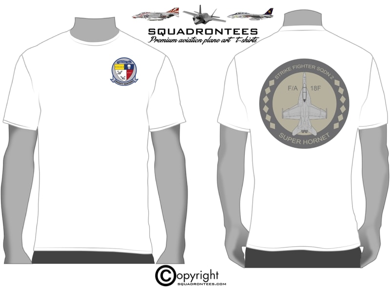 VFA-2 Bounty Hunters F-18 SuperHornet Squadron T-Shirt D3 -USN Licensed Product