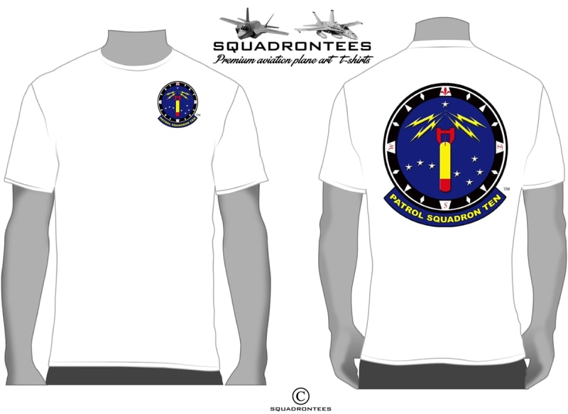 VP-10 Red Lancers Logo Back Squadron T-Shirt - USN Licensed Product