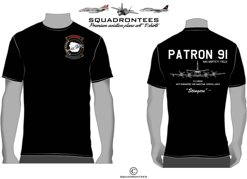 VP-91 P-3 Orion Stingers Squadron T-Shirt, USN Licensed Product