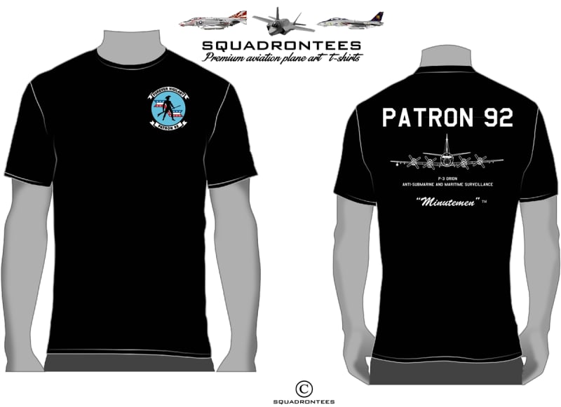 VP-92 Minutemen P-3 Orion Squadron T-Shirt D1, USN Licensed T-Shirt