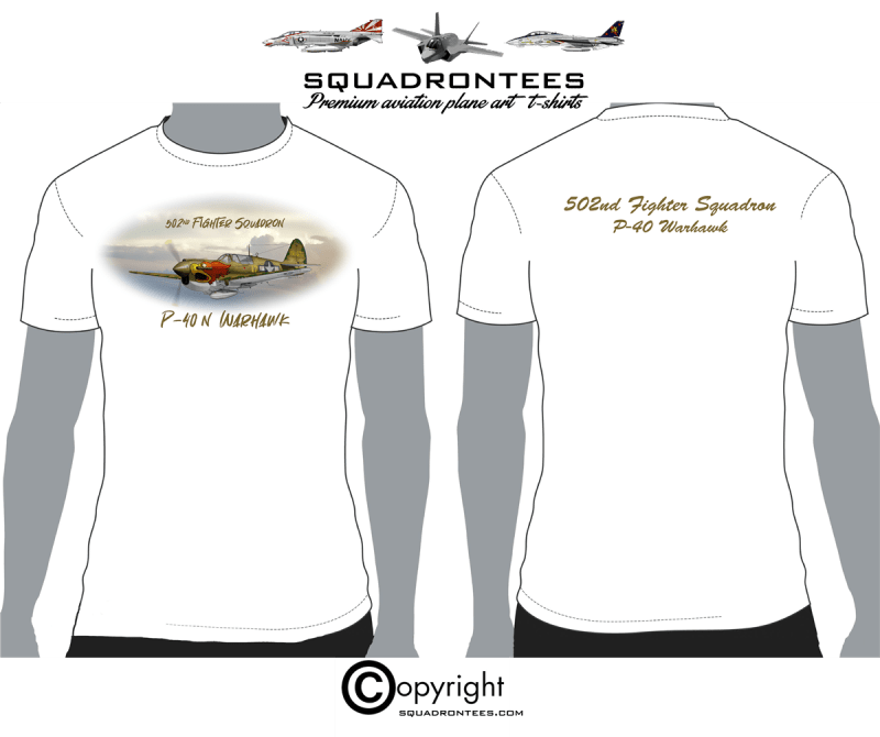 P-40 Warhawk - Premium Plane Art Squadron T-Shirt D-6
