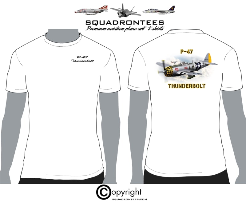 P-47 Thunderbolt - Premium Plane Art Squadron T-Shirt D-2