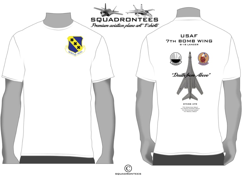 7th Bomb Wing, B-1B Lancer Squadron T-Shirt, USAF Licensed Product