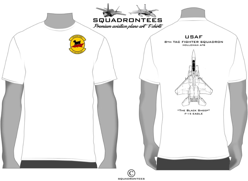 8th TFS F-15 Eagle Squadron T-Shirt, USAF Licensed Product