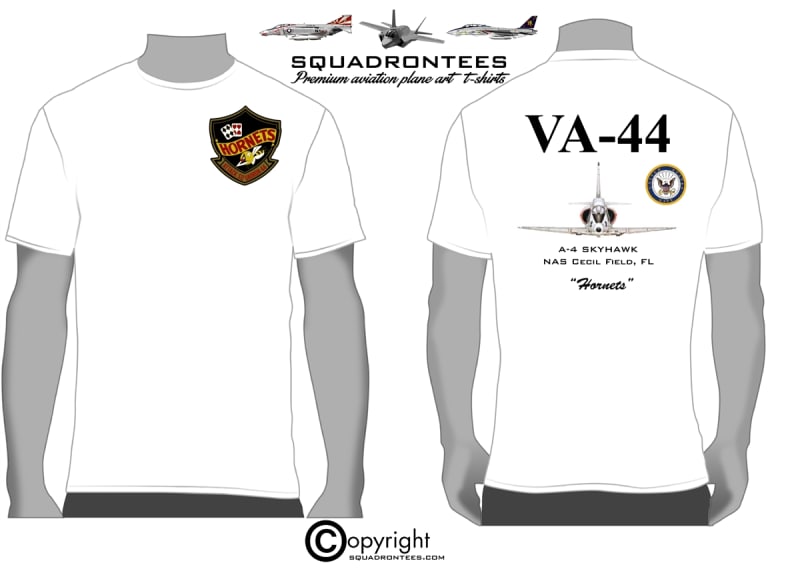 VA-44 Hornets A-4 Skyhawk Squadron T-Shirt D2, USN Licensed Product