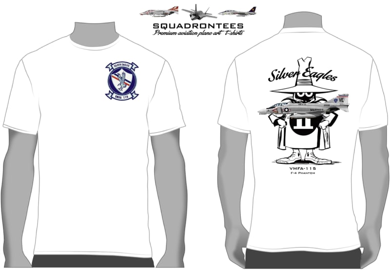 VMFA-115 Silver Eagles Squadron T-Shirt D2, USMC Licensed Product