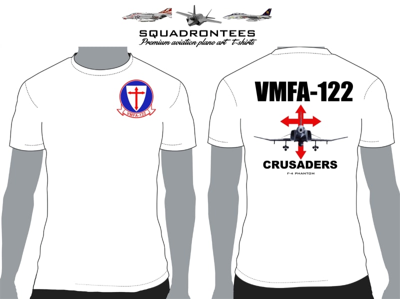 VMFA-122 Crusaders F-4 Phantom Squadron T-Shirt D1, USMC Licensed Product