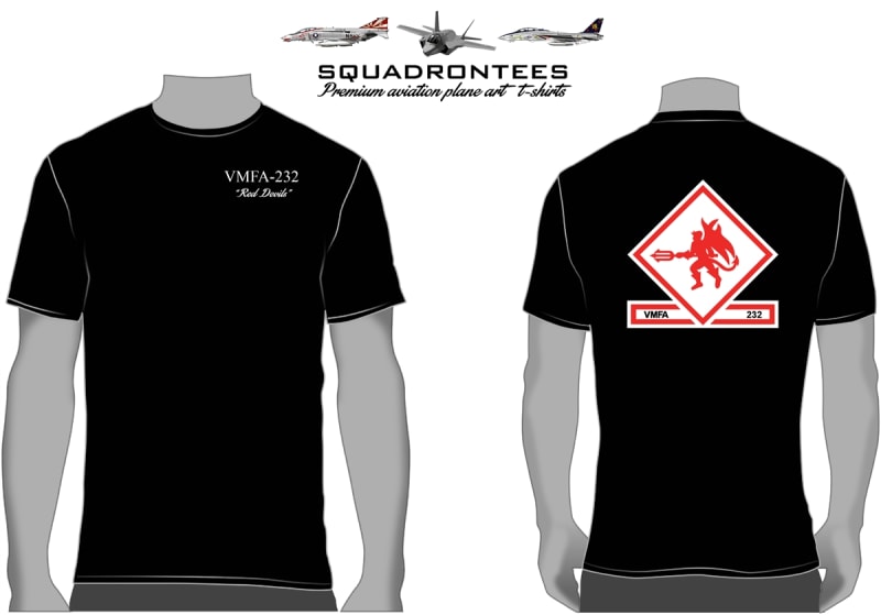 VMFA-232 Red Devils F-4 / F-18 Squadron T-Shirt D2, USMC Licensed Product