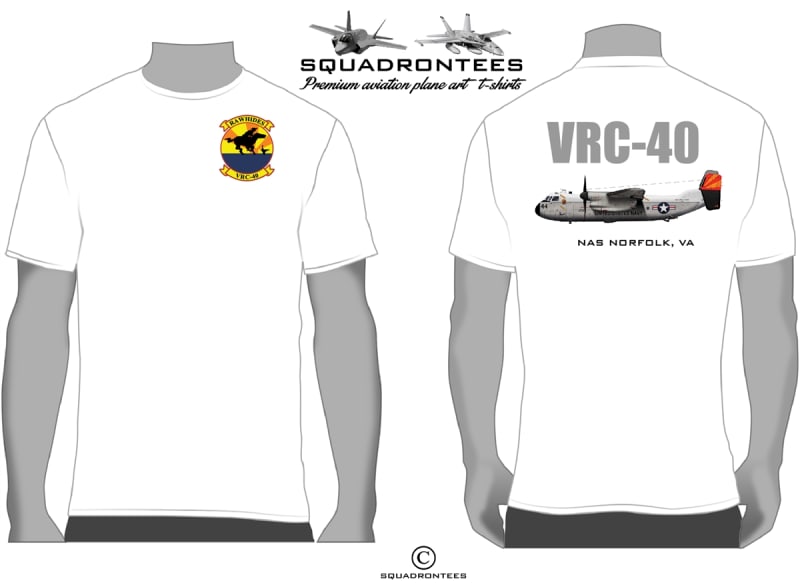 VRC-40 Rawhides C-2A Squadron T-Shirt, USN Licensed T-Shirt