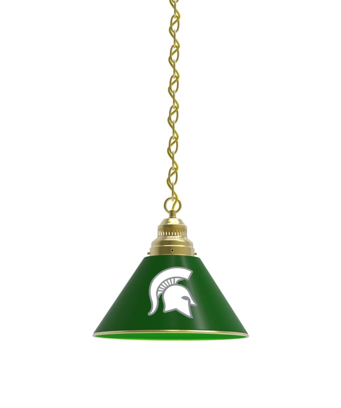 Michigan State University Pendant Light with Brass Fixture