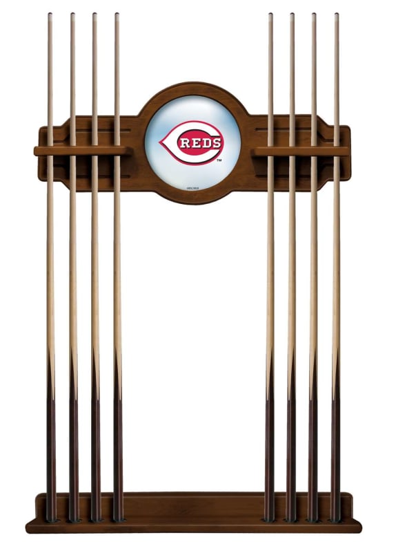 Cincinnati Reds Solid Wood Cue Rack with a Chardonnay Finish