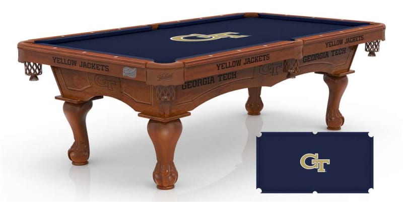 Georgia Tech 8 ft. Pool Table with a Chardonnay Finish - Free Professional Installation