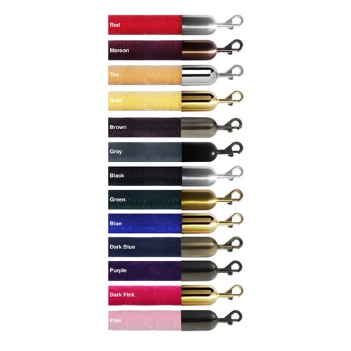 “Velour rope for stanchions in multiple color options” “Velour rope for stanchions in multiple color options”