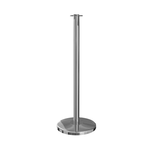 “RopeMaster flat top stanchion with sloped base stainless finish” “RopeMaster flat top stanchion with sloped base stainless finish”