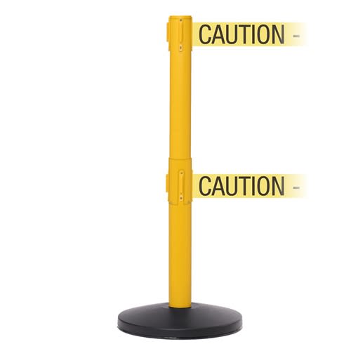 "SafetyMaster Barrier Stanchion with 2 Xtra wide 11 Feet Belts"