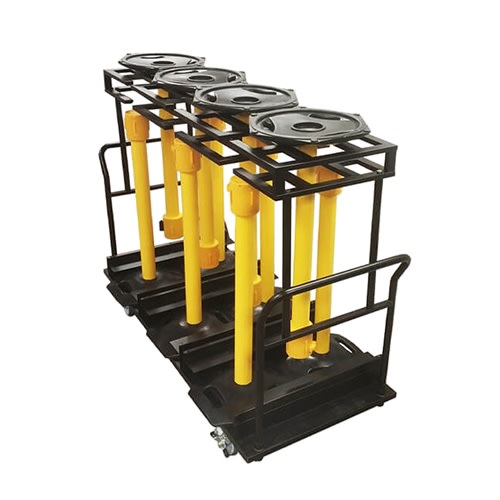 Low-lift stanchion cart designed for WeatherMaster barriers Low-lift stanchion cart designed for WeatherMaster barriers