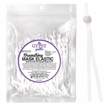 Special Offer! Mask Adjustable Elastic Drawstring With Toggle White  - Canada