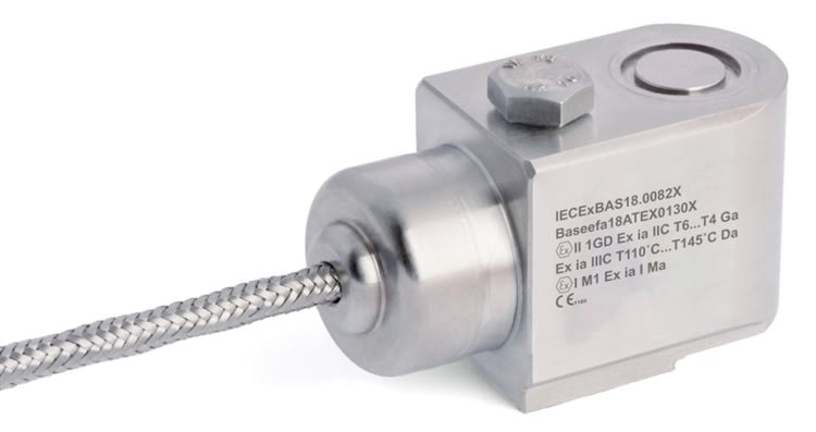 CMCP787A-I/IS Intrinsically Safe Precision Accelerometer, Side Exit, Armored Cable