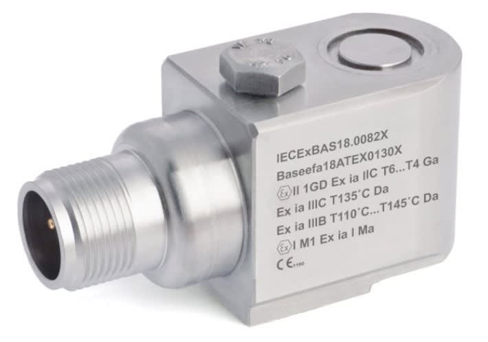 CMCP787T/IS Intrinsically Safe Precision Accelerometer with Temperature, Side Exit, 3 Pin MS Connector