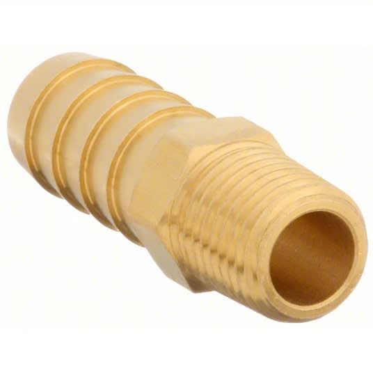 3/8 Hose Barb x 1/8" Male NPT Brass, Straight Pulse Fitting