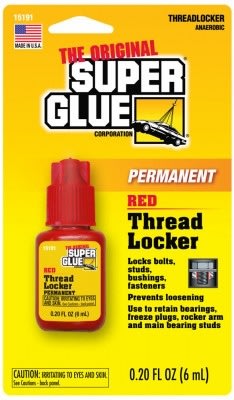 Super Glue Permanent Thread Locker, Red, 0.20 Fl Oz, 6 mL Super Glue Permanent Thread Locker, Red, 0.20 Fl Oz, 6 mL
