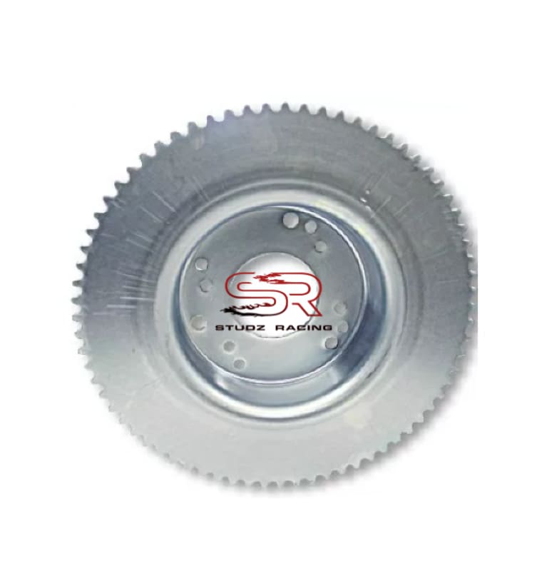 BRAKE DRUM, 4-1/2" & #35 72 TOOTH SPROCKET, MACHINED ID, ZINC PLATED