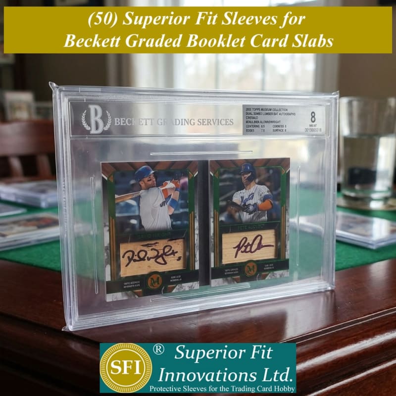 photo of Superior Fit Sleeves for Beckett Horizontal Booklet Card Slabs photo of Superior Fit Sleeves for Beckett Horizontal Booklet Card Slabs