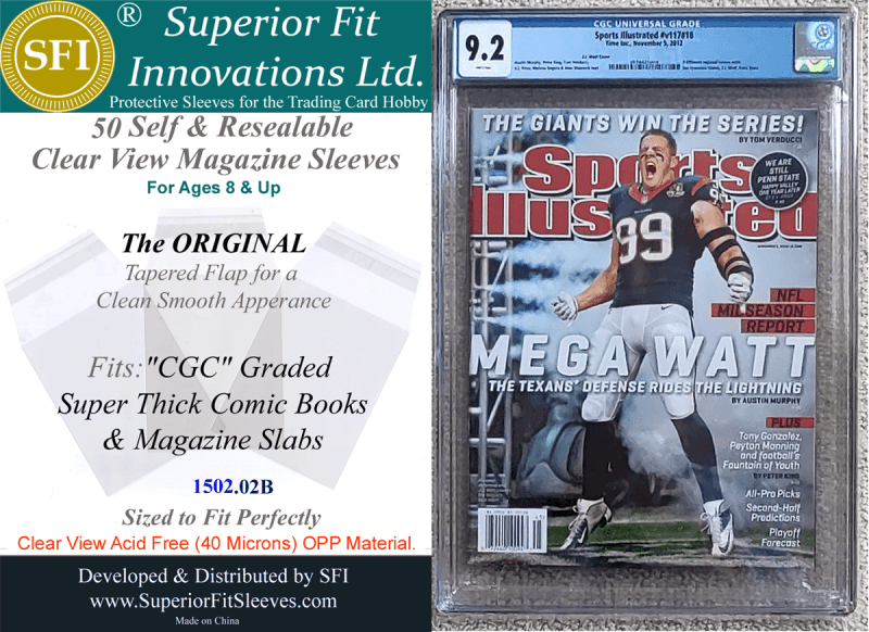 Superior Fit Sleeves for the CGC  Graded  Super Thick Comic Books and Magazine Slabs