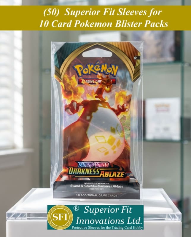 Superior Fit Sleeves for Pokemon 10 Card Blister Packs (50)
