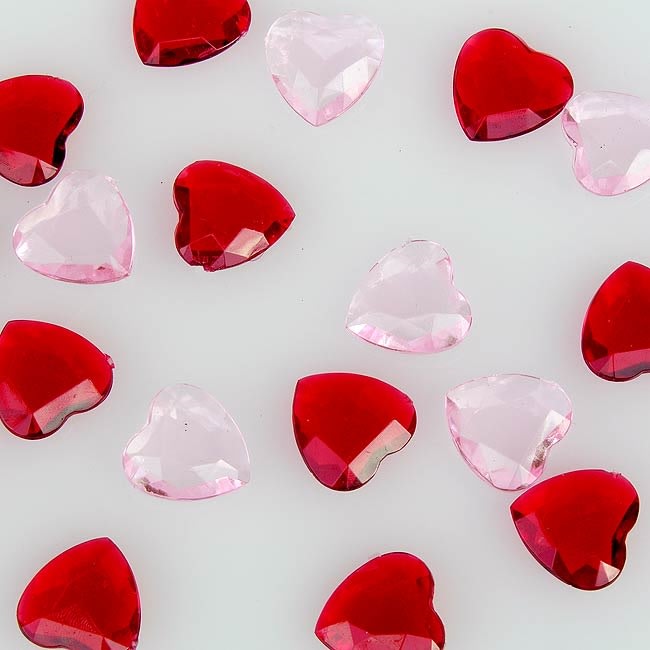 Pink & Red Acrylic Hearts