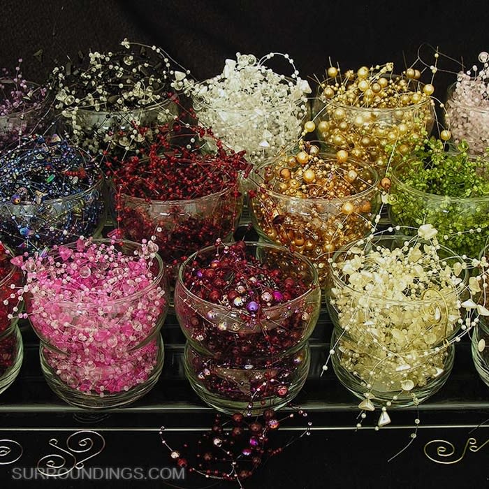 Clear Bead Garland, Beads by the Yard, Clear Beads, Round Beads 