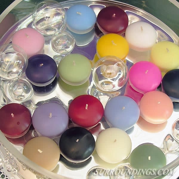 small accent spots floating candles