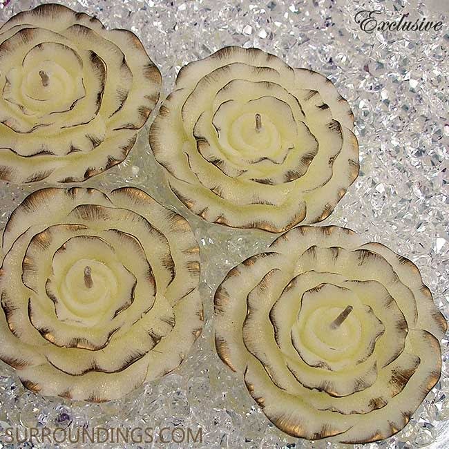 Floating Gilded Rose Candles