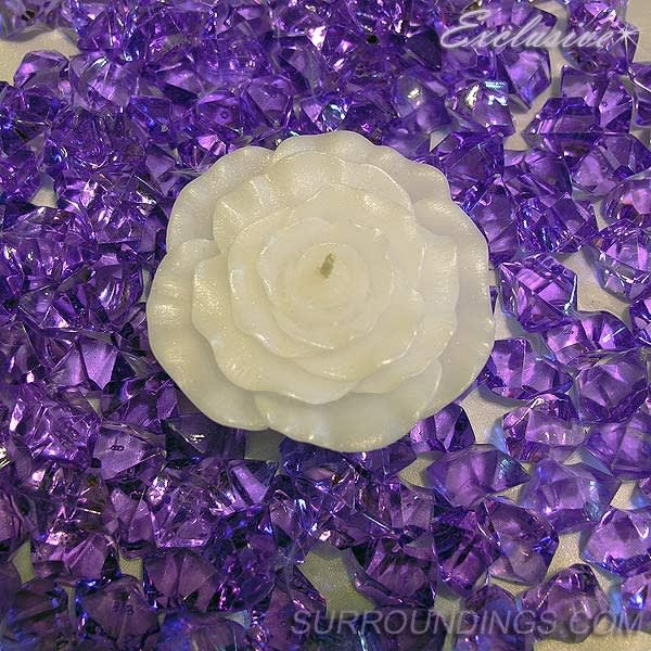 3" Pearl rose floating candle