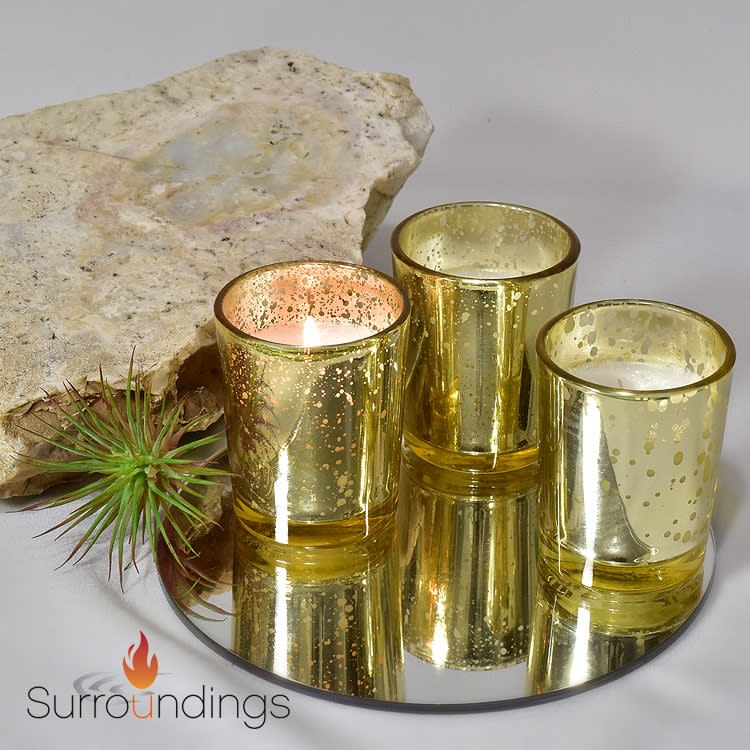 Gold Mercury Glass Votive Cup