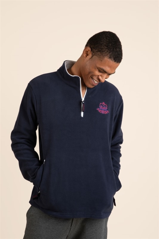 Ms Elbert 1/4-Zip Fleece Pullover  - Navy