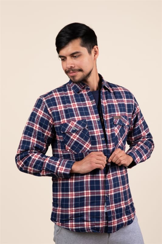 M's Trailblazer Insulated Shirt - Navy/Red Plaid