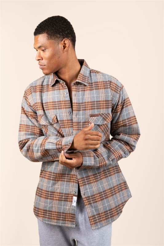 M's Summit Insulated Shirt Jacket - Brow/Grey Plaid