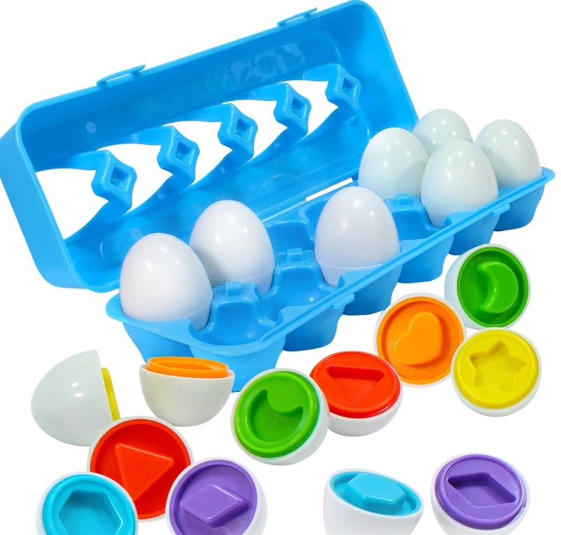 Matching and Shapes Egg Carton designed to help preschoolers learn to shapes, sort, and match