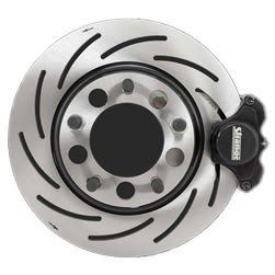 Strange Engineering Pro Series Front Brake Kit For 1994-2004 Mustang Reusing OEM Hubs 2 Piston Calipers & One Piece Slotted Rotors