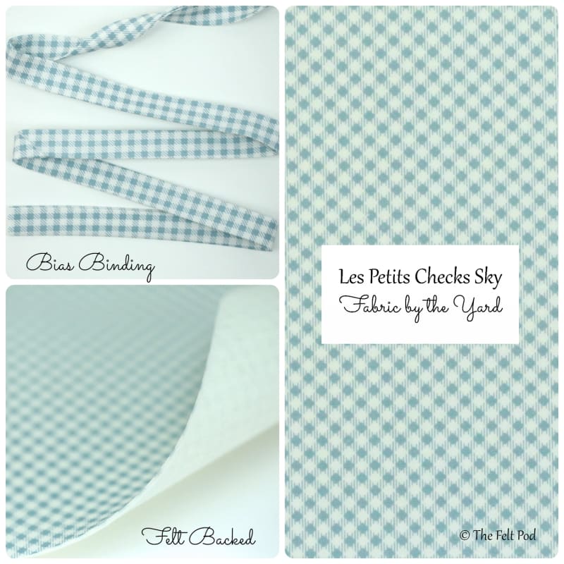 Les Petits Checks - Sky - Bias - 1/2" X 1 Yard