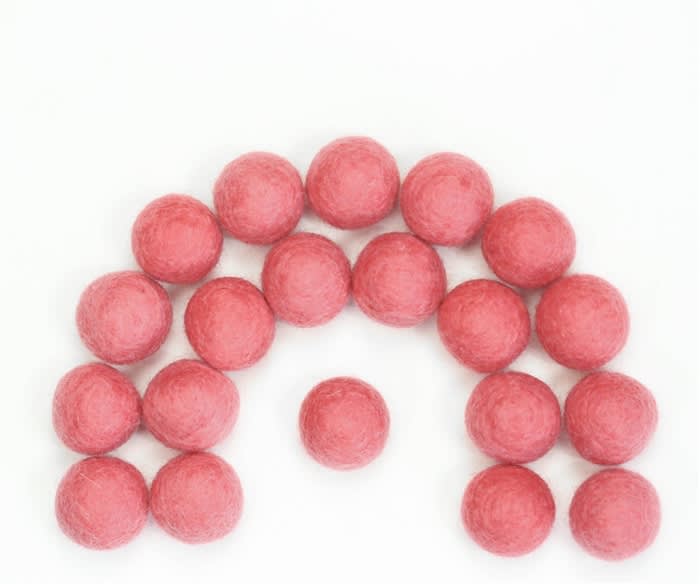 Felt Balls -  Coral Pink