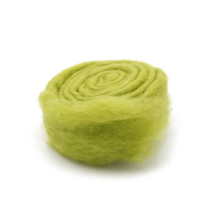 Carded Wool - Yellow Green