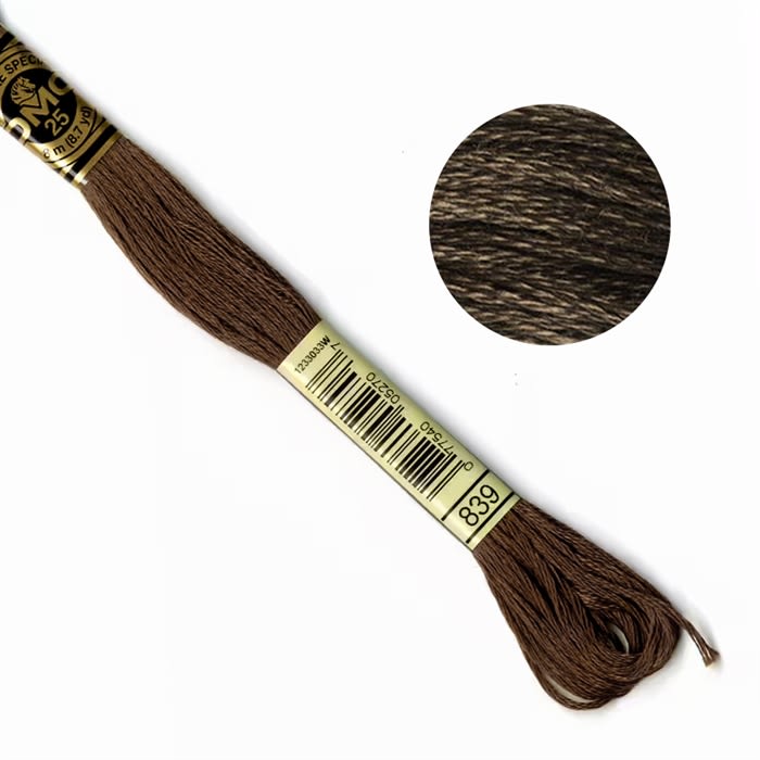 DMC Embroidery Floss - Heather Brown (839)