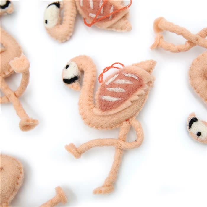 Felt Flamingo Ornaments