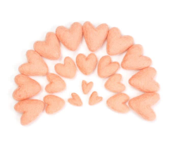 Felt Hearts - Peach